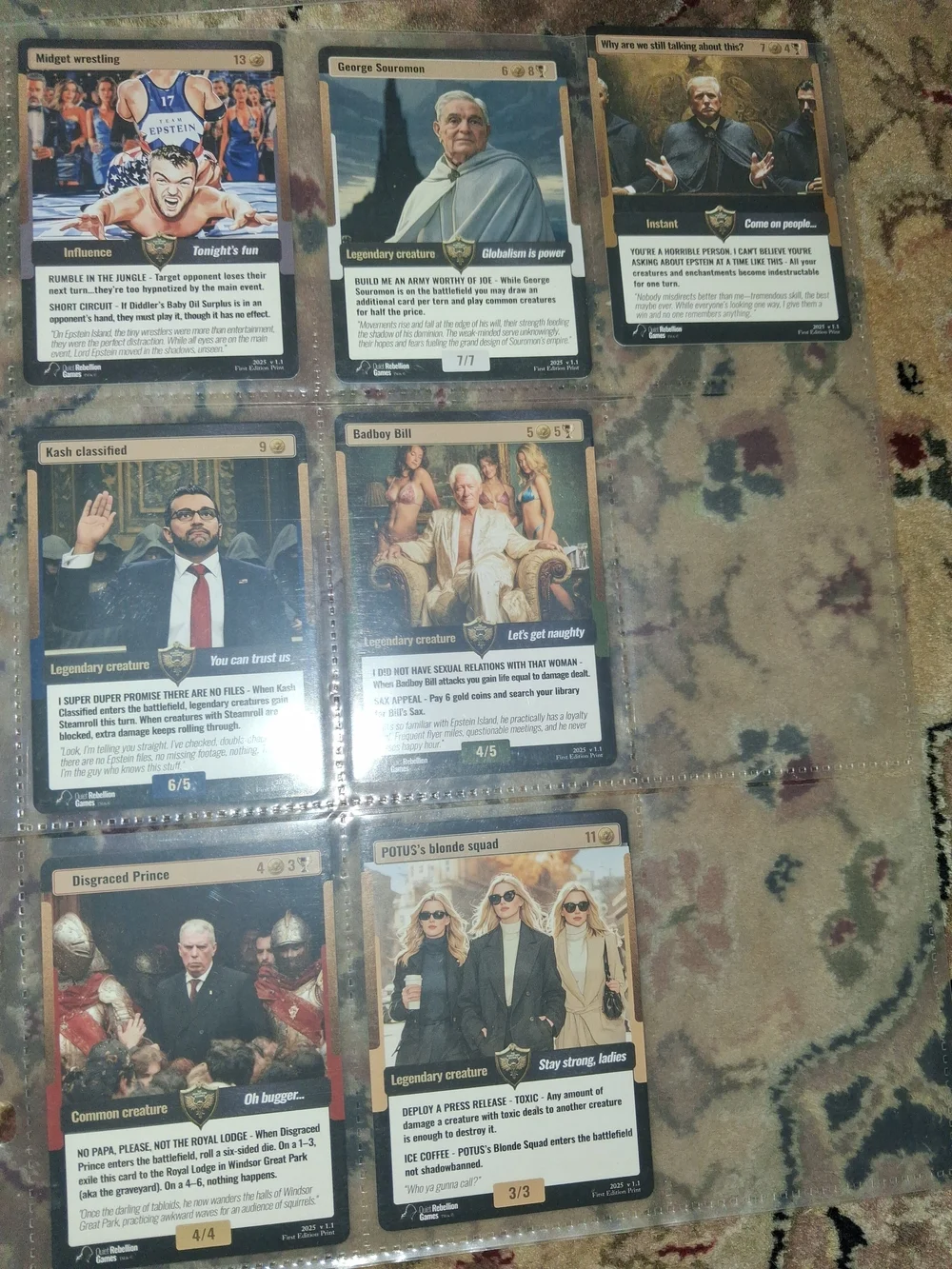1st Edition Epstien Files Booster Cards + Holos